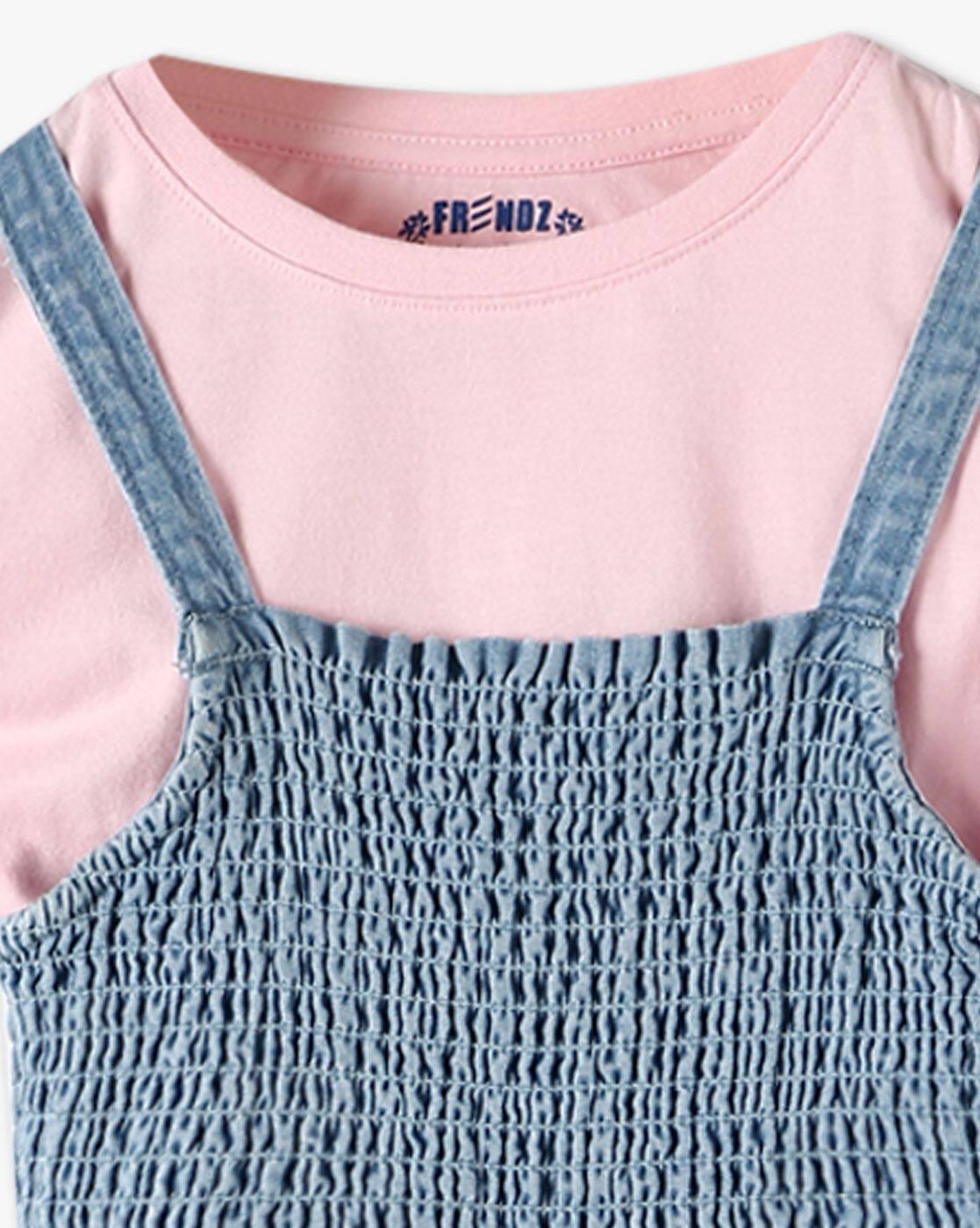 KG FRENDZ | Girls Dungaree with Scallop Hem|6
