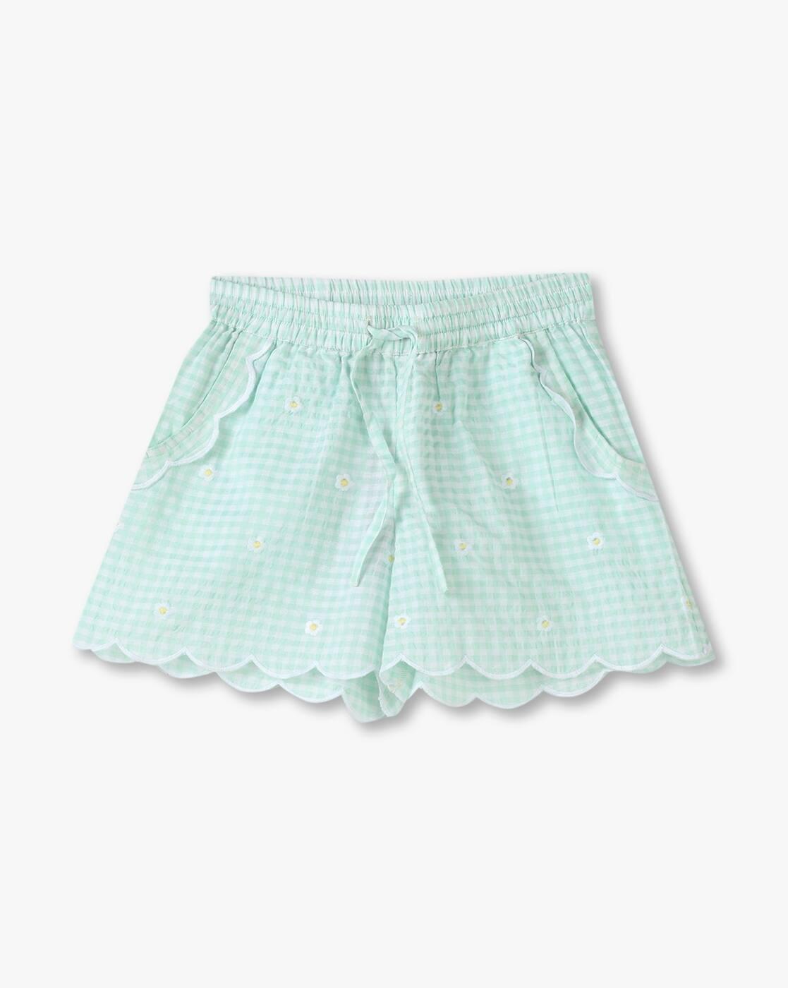 KG FRENDZ | Girls Checked Regular Fit Shorts|0