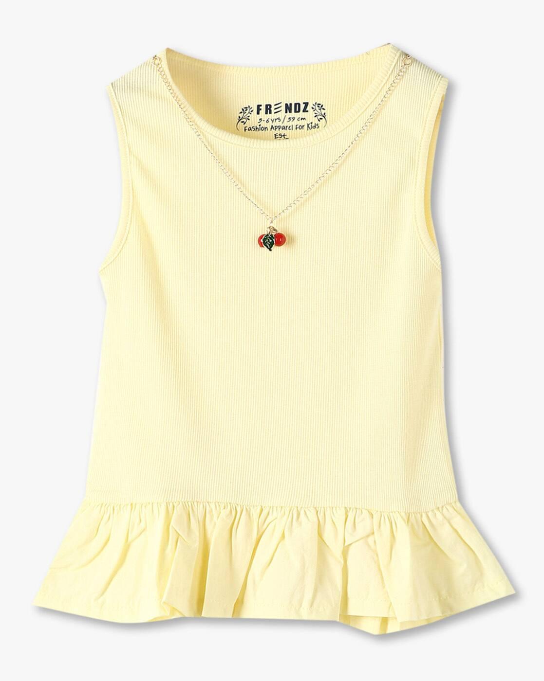 KG FRENDZ | Girls Ribbed Regular Fit Top|0