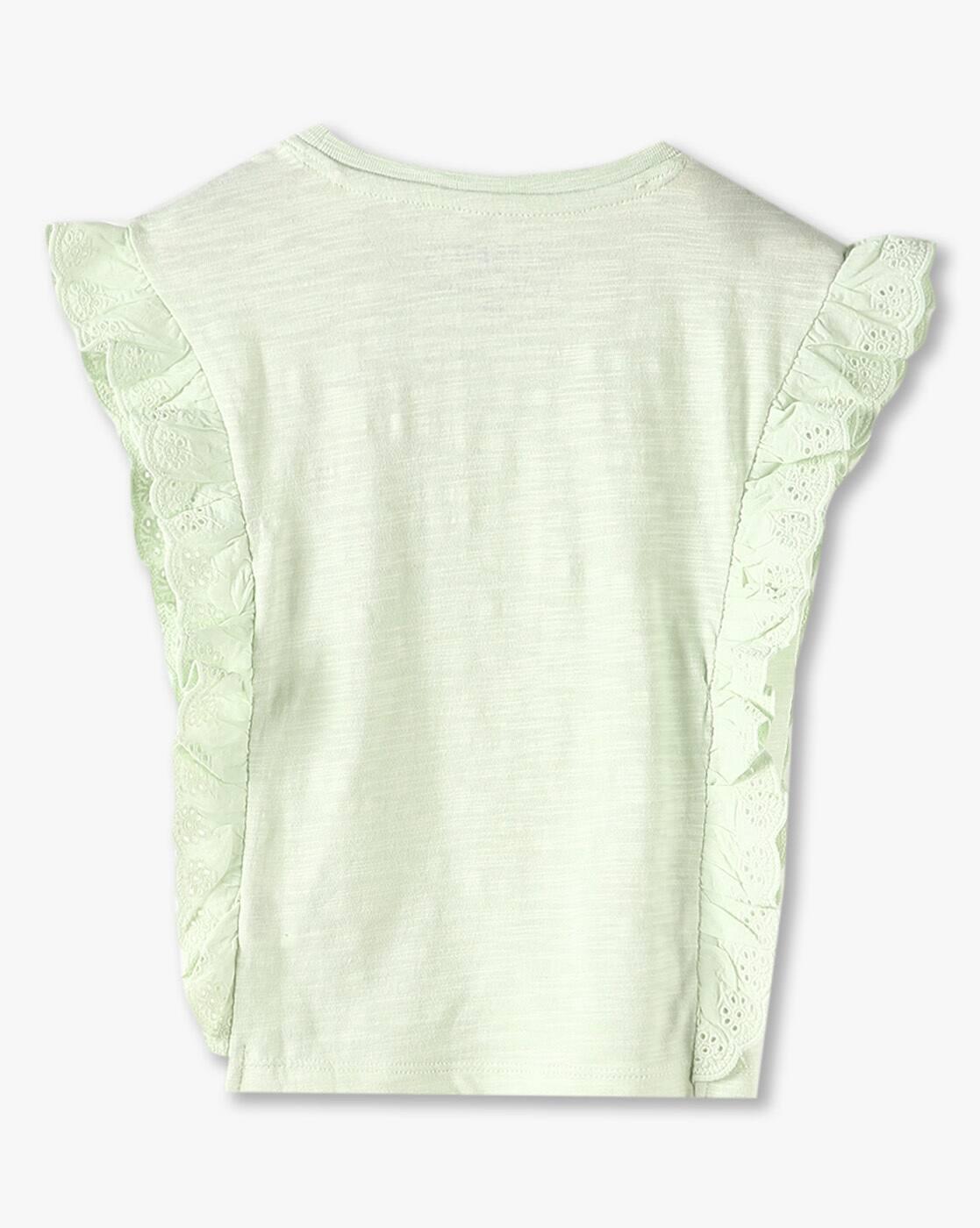 KG FRENDZ | Girls Embroidered Boxy Fit Round-Neck T-Shirt|1