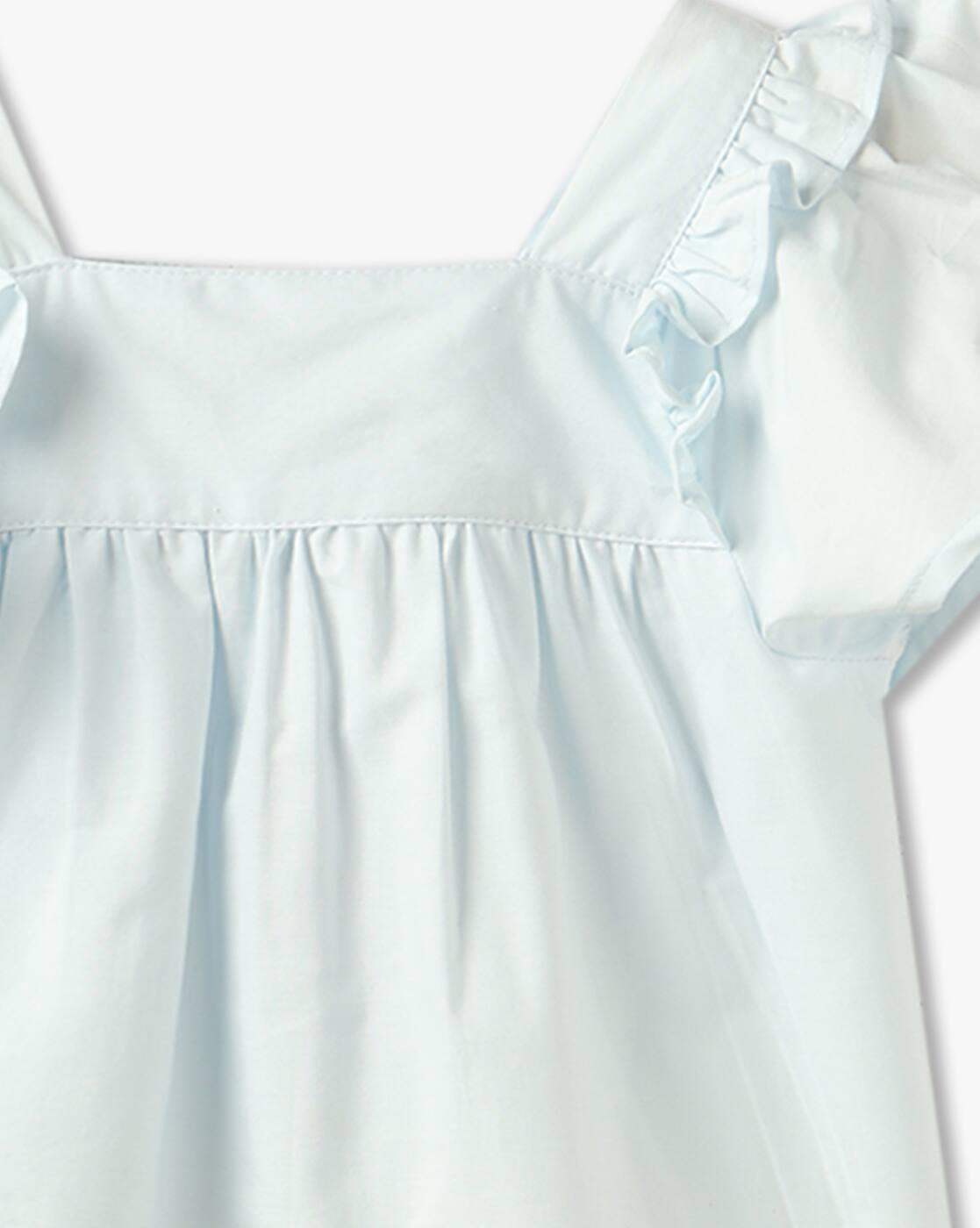 KG FRENDZ | Girls Regular Fit Top with Embroidered Scallop Hem|2