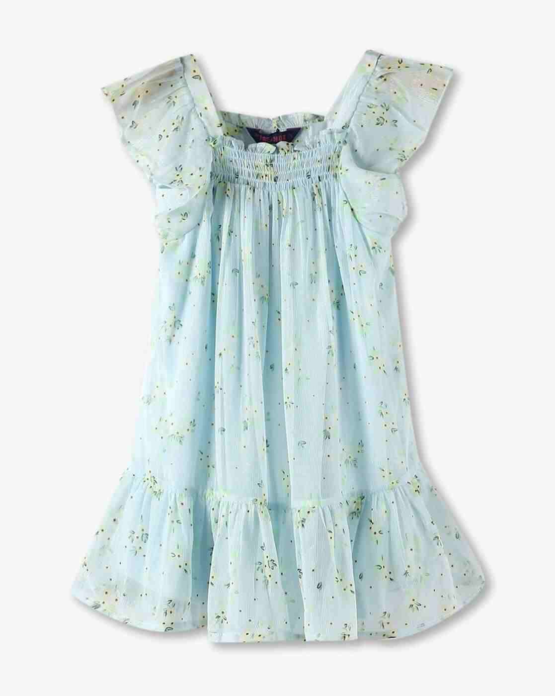 KG FRENDZ | Girls Printed A-Line Dress|0