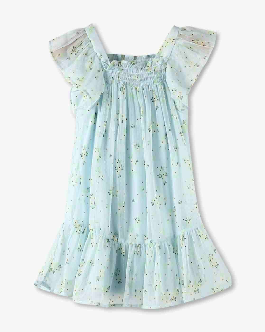 KG FRENDZ | Girls Printed A-Line Dress|1