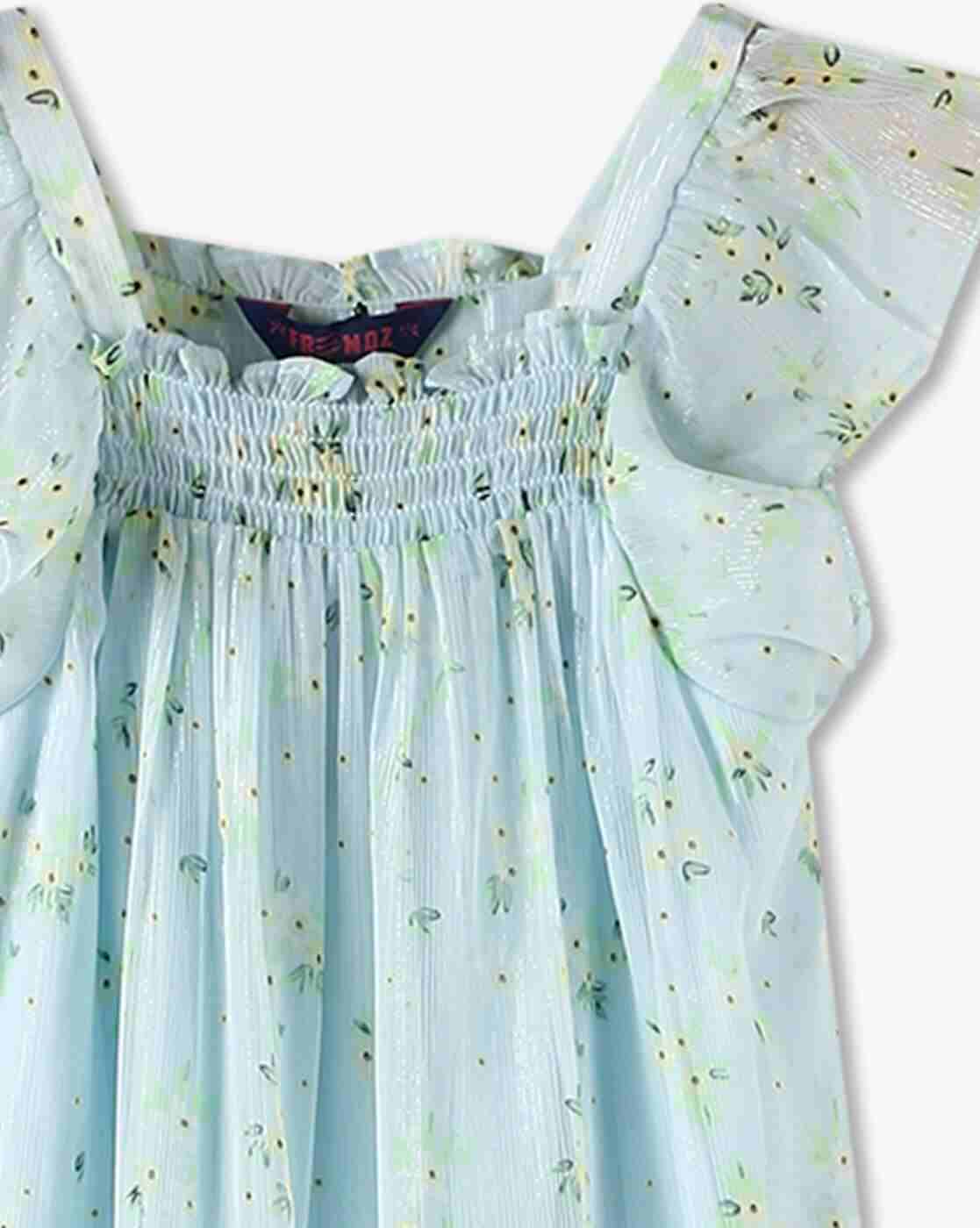 KG FRENDZ | Girls Printed A-Line Dress|2