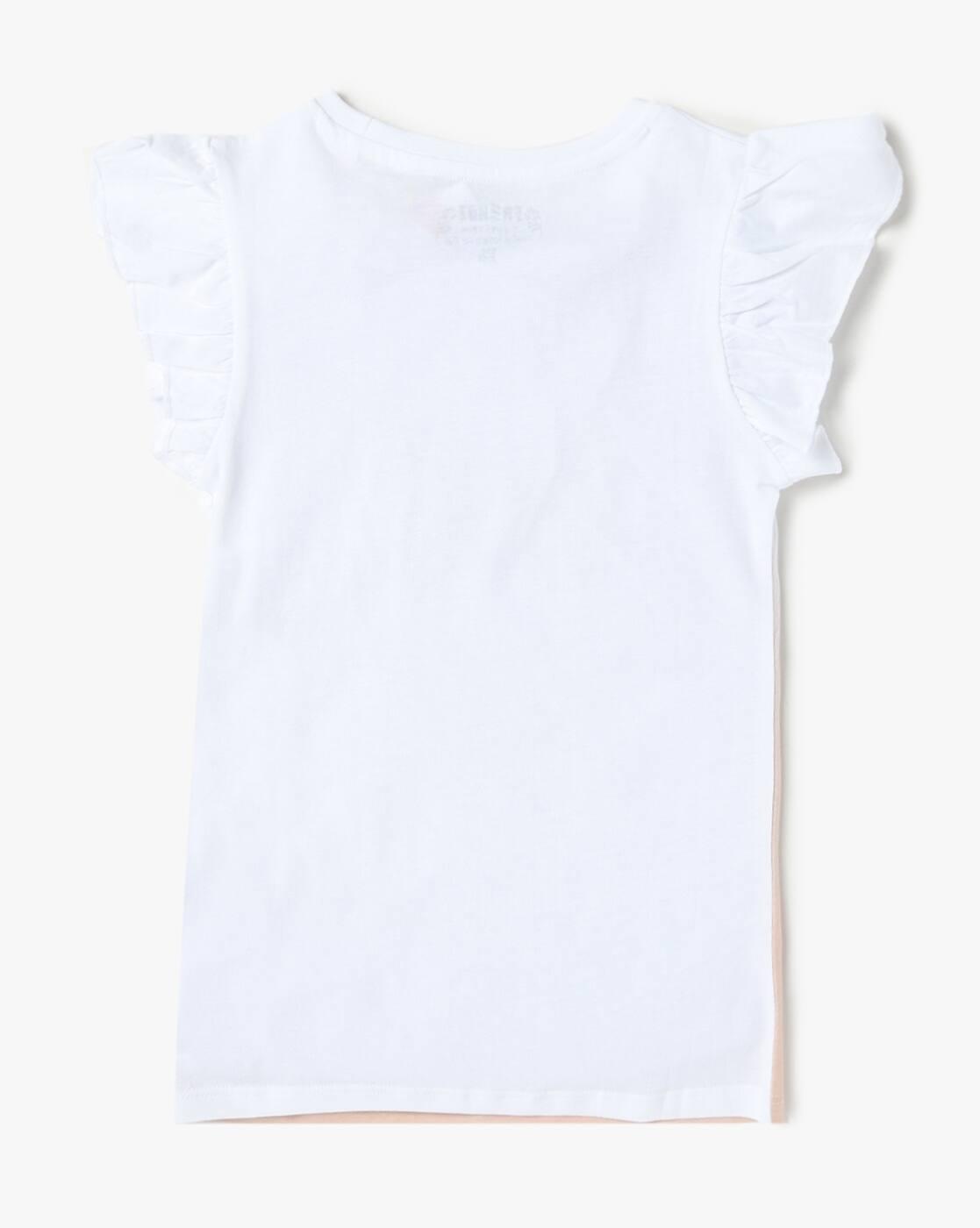 KG FRENDZ | Girls Graphic Print Regular Fit Round-Neck T-Shirt|1