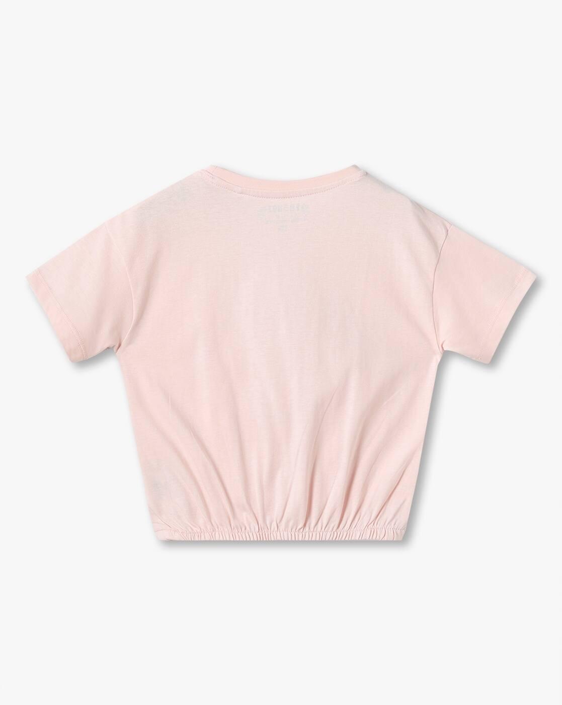 KG FRENDZ | Girls Graphic Print Regular Fit Round-Neck T-Shirt|1