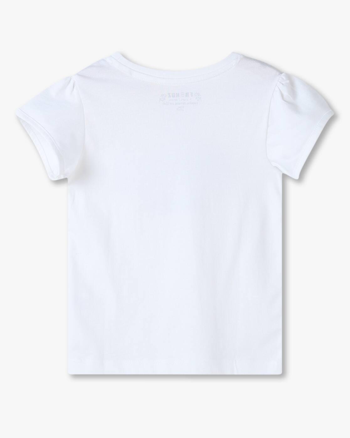 KG FRENDZ | Girls Typographic Print Regular Fit Round-Neck T-Shirt|1