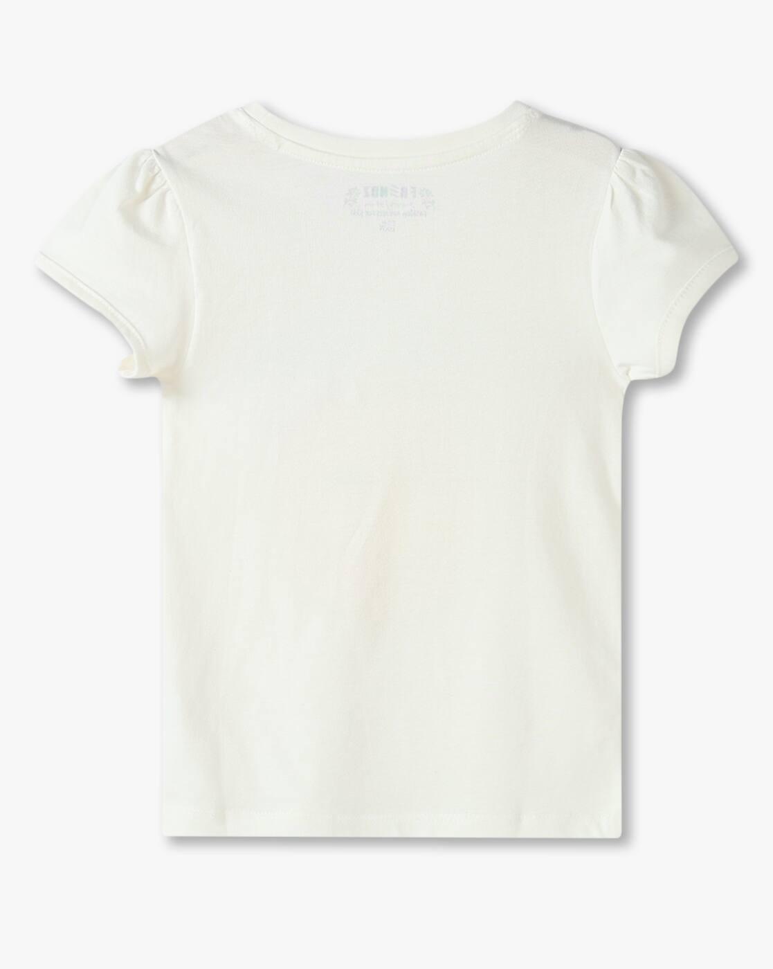 KG FRENDZ | Girls Typographic Print Regular Fit Round-Neck T-Shirt|1