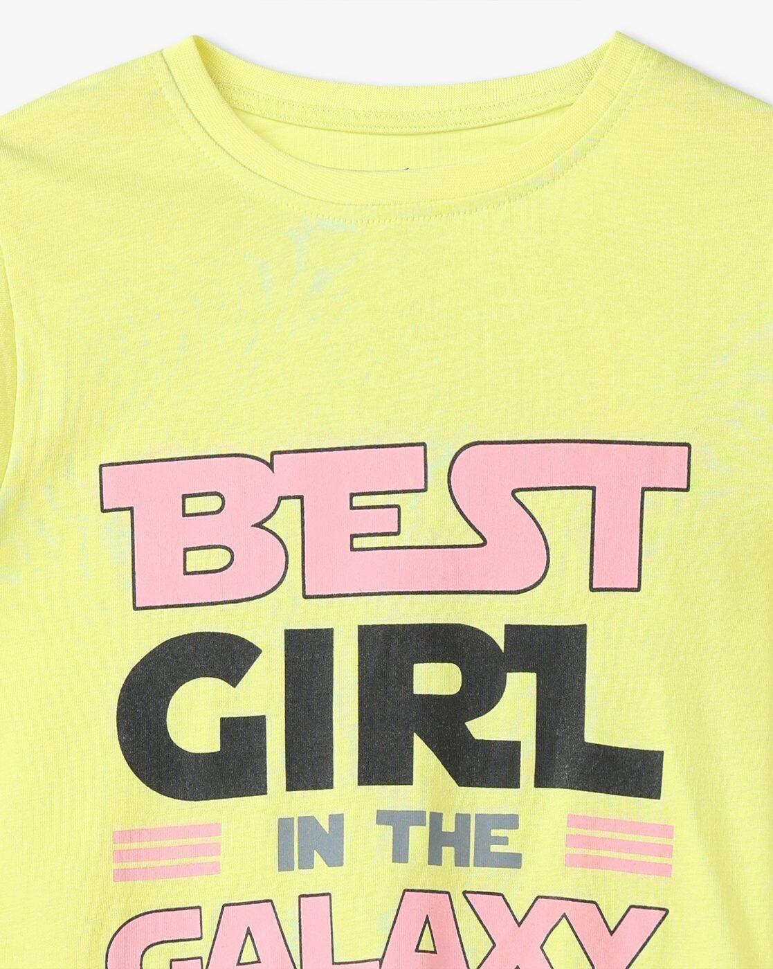 KG FRENDZ | Girls Typographic Print Regular Fit T-Shirt|2