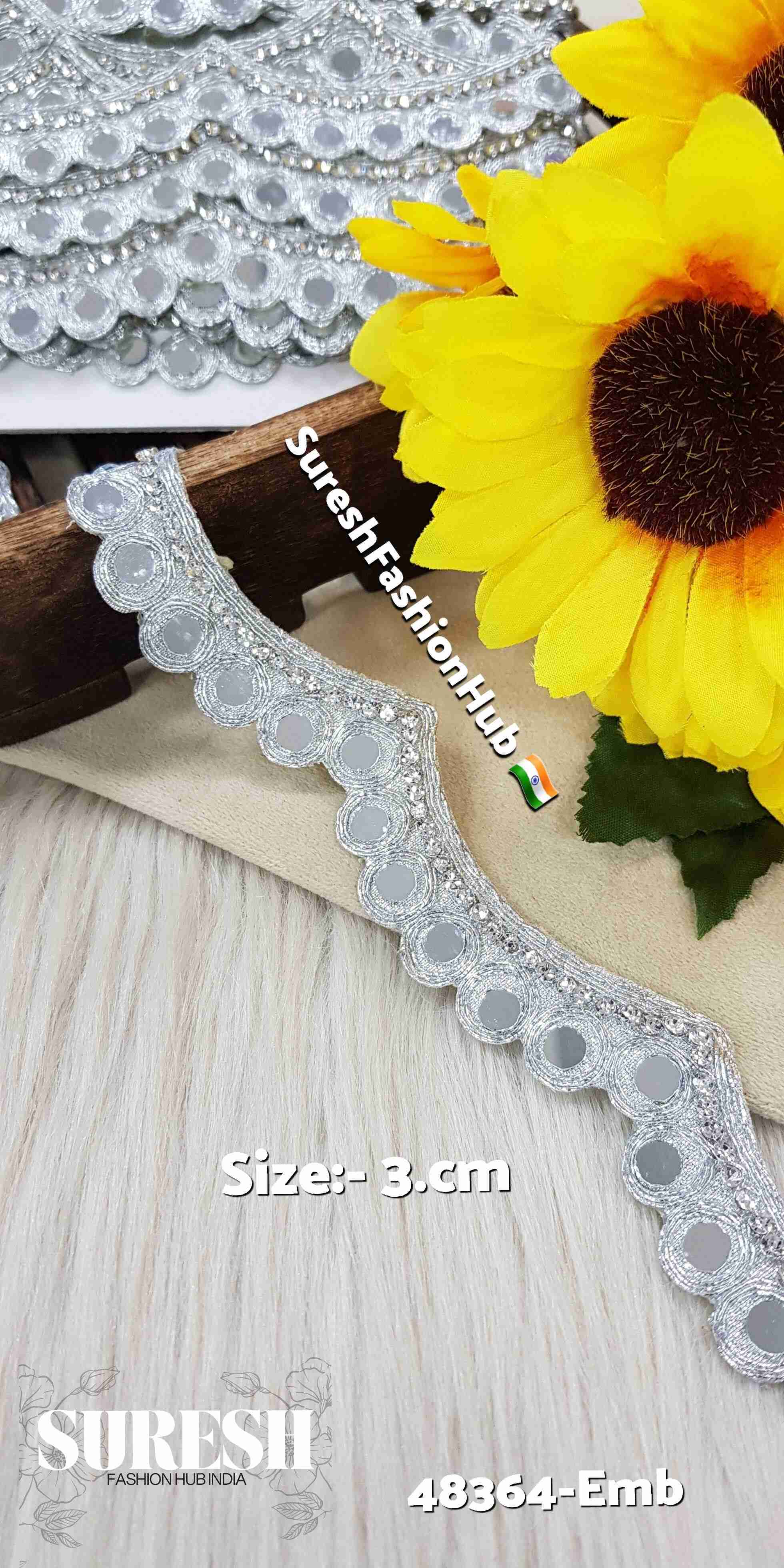 Silver Radiance Scalloped Lace