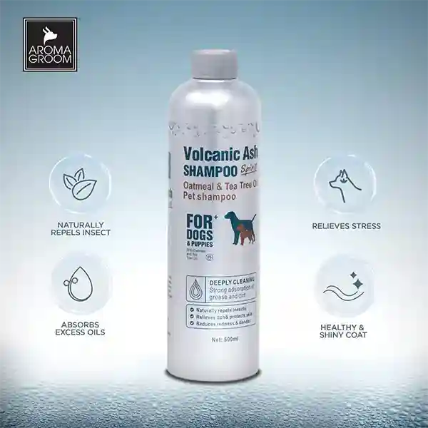 Aroma Groom Volcanic Ash Oatmeal & Tea Tree Oil Shampoo – 500 ml