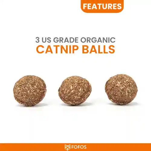 Barkbutler Fofos Black Bird with Catnip Balls Interactive Toy for Cats (Black)