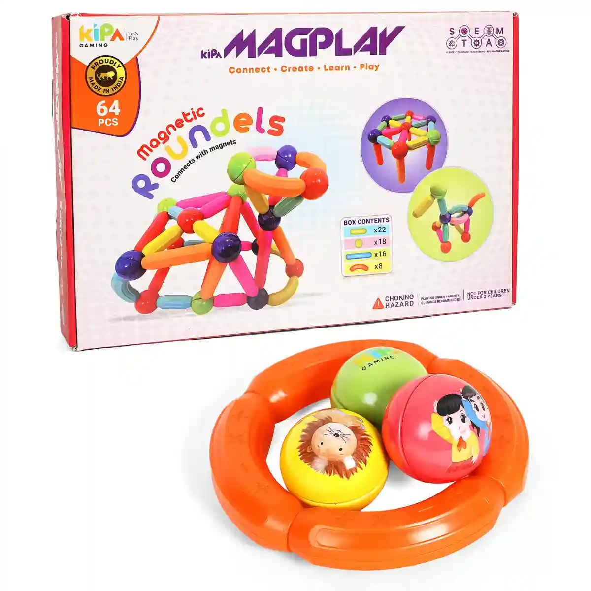 Kipa Gaming Magplay Magnetic Roundels 64 Pieces Multicolour 3Y+