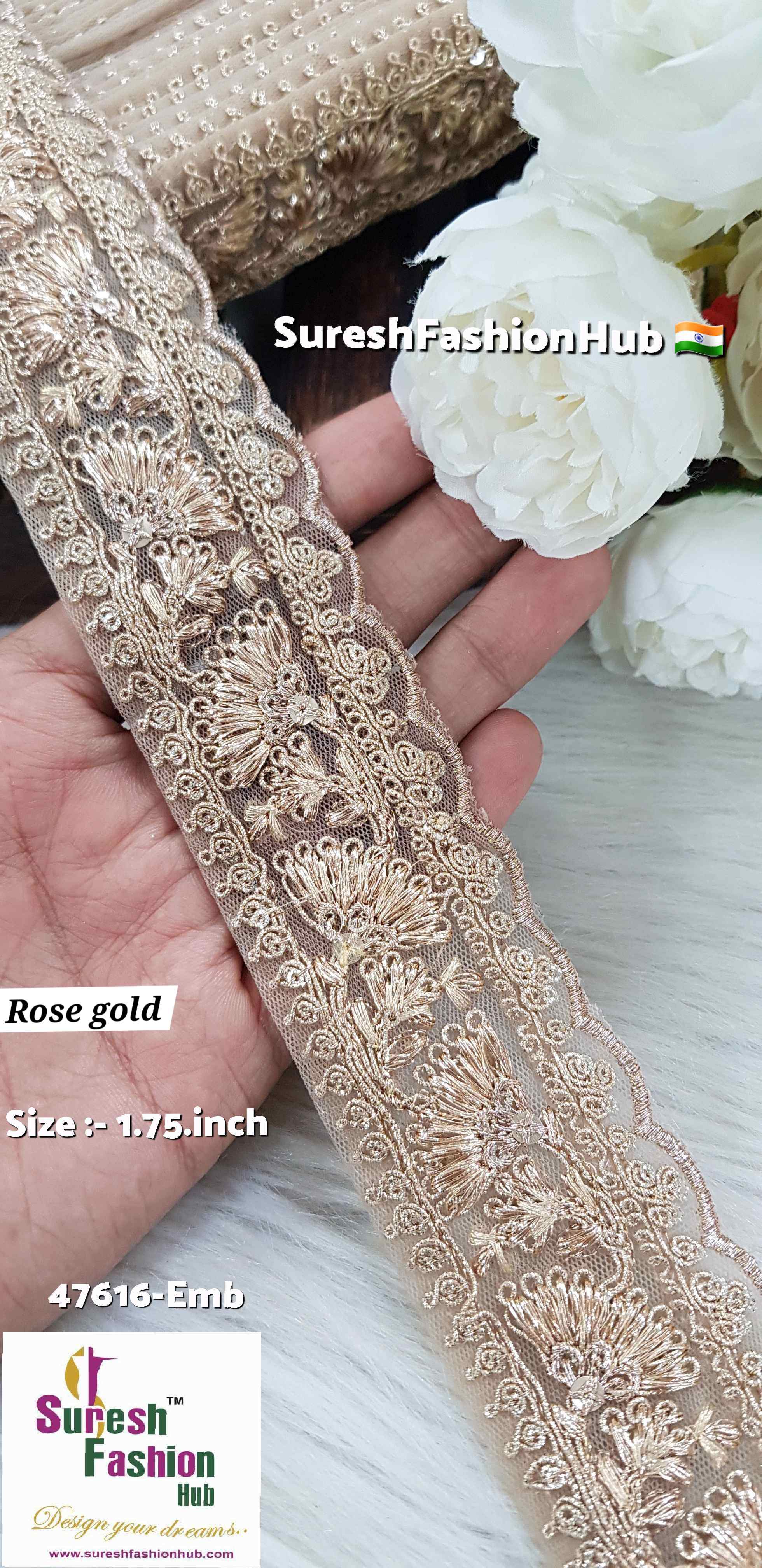 Certainly! Here are some ALT text suggestions that incorporate a variety of keywords to help improve your visibility on Google:  1. "Navratri Banarasi Laces - Traditional Indian Festive Laces" 2. "Golden Silver Banarasi Lace - Elegant Metallic Trims for Garments" 3. "Cutwork Banarasi Laces - Intricate Openwork Designs"