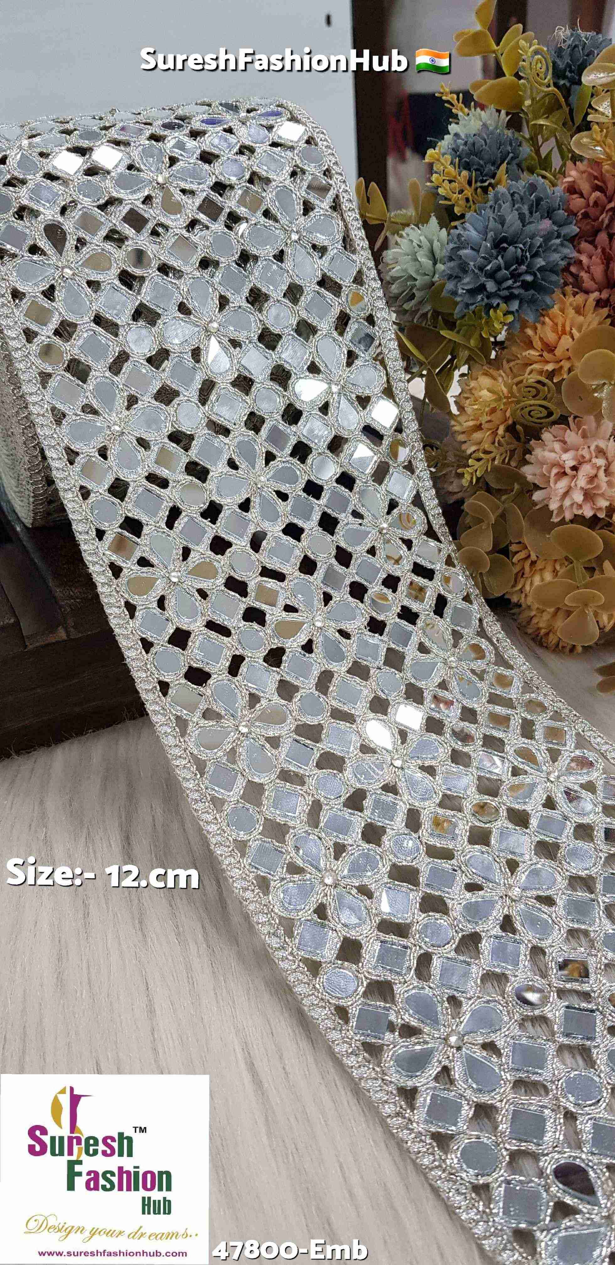 Aqua Prism Luxe Mirror Embroidery Lace – Water | 47800-Emb