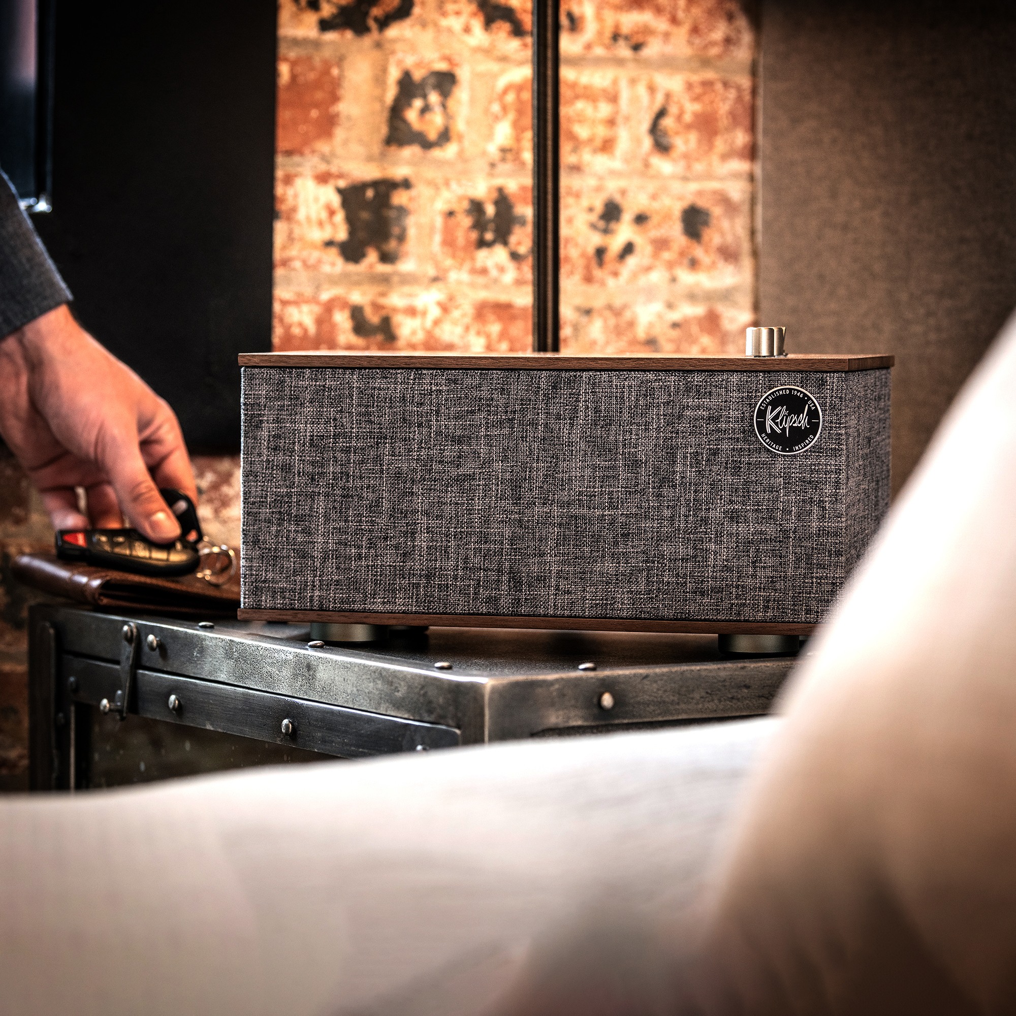 Klipsch The One II Wireless Bluetooth Tabletop Speaker in Walnut 3