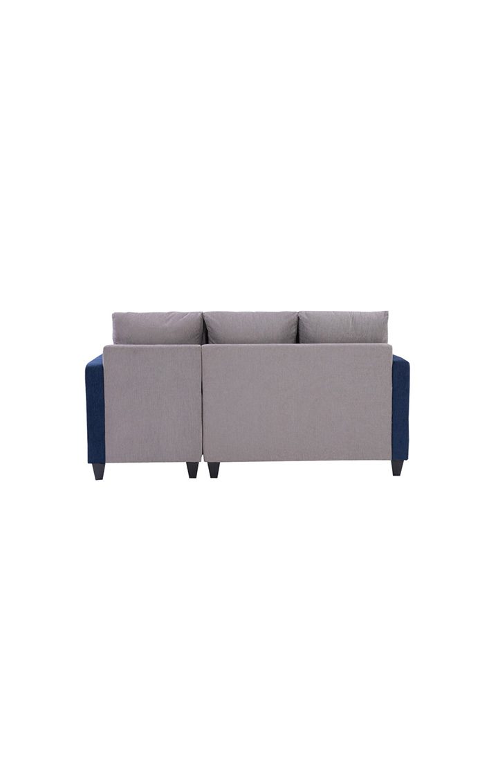 neudot Saya LHS Sectional Sofa for Living Room |4 Person Sofa| Premium Fabric with Cushioned Armrest | 12 Months Warranty| Solid Wood Frame| 4 Seater in Saya Duo Blue Color DIY(Do-It-Yourself)