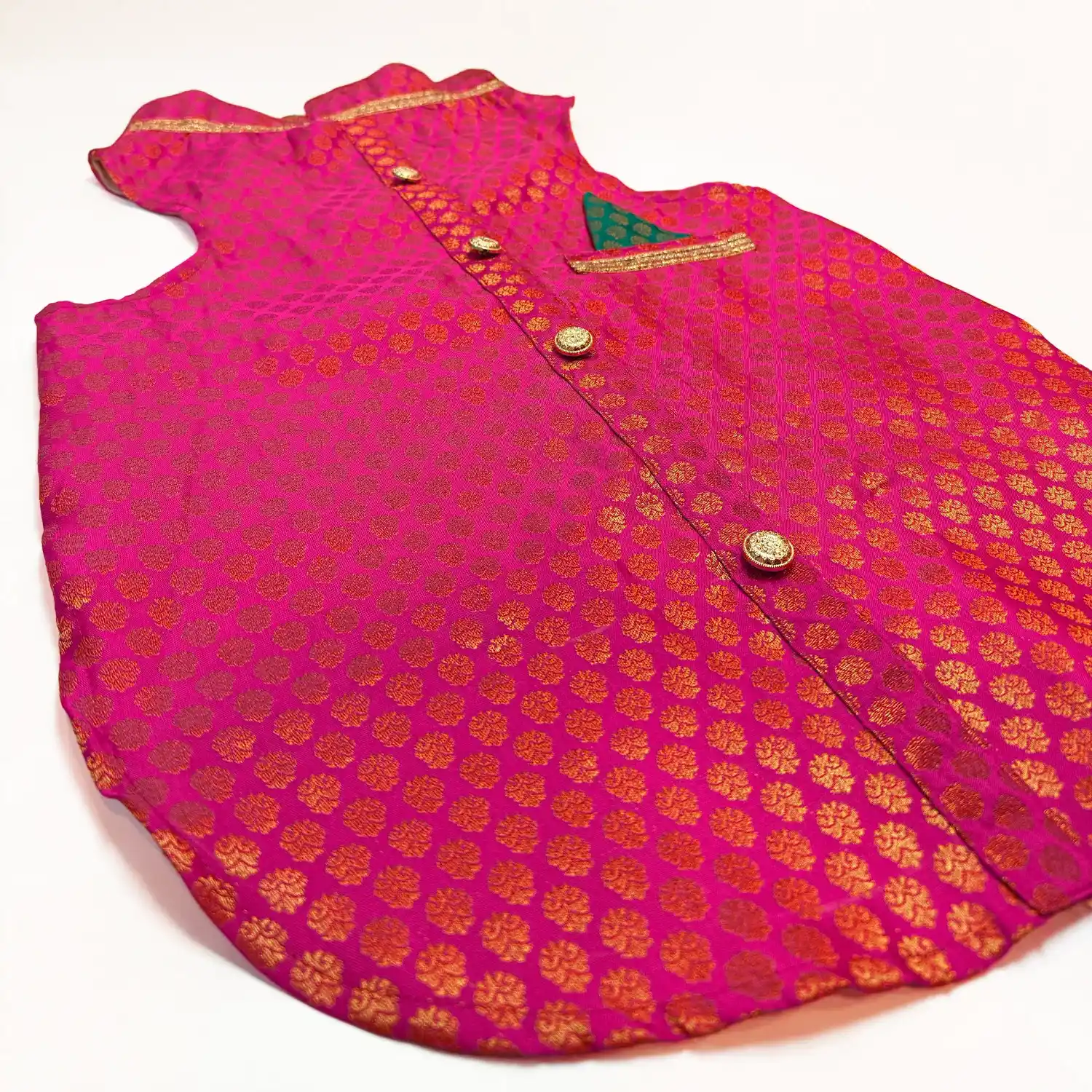 Pawsindia Traditional Royal Brocade Kurta for Dogs  - Pink | Ethnic Festive Wear
