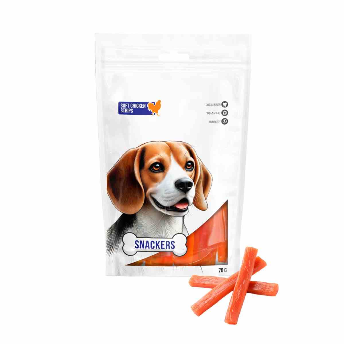 Snackers Soft Chicken Strips Dog Treats 70g