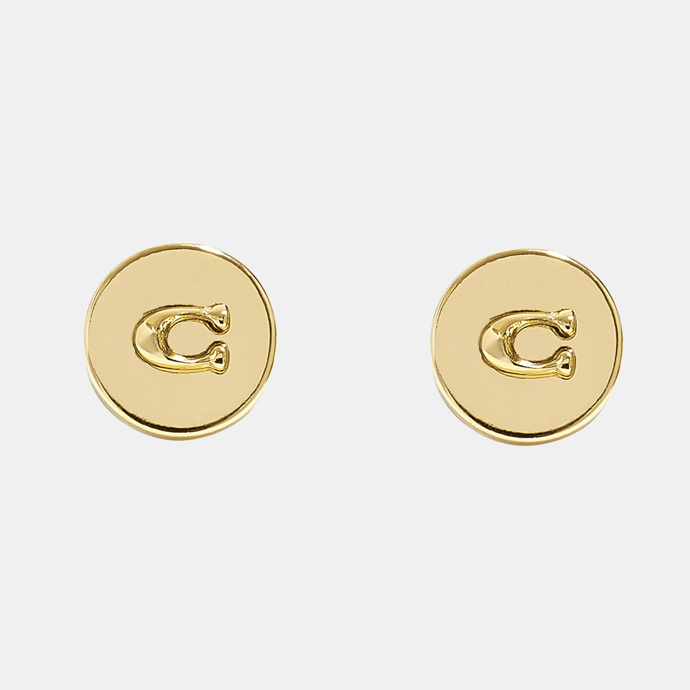 Signature C Disc Stud Earrings