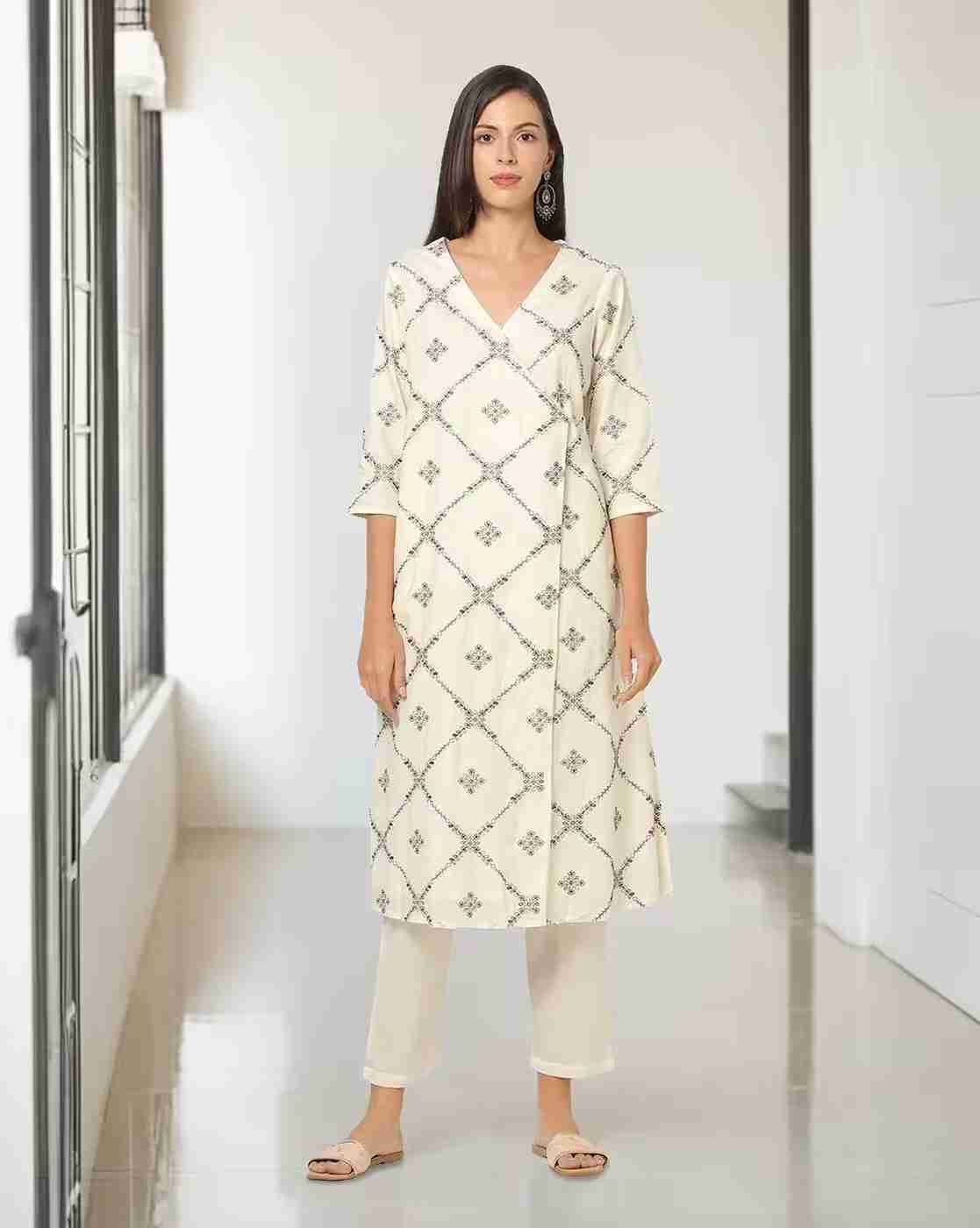 KRITA | Women Embroidered A-Line Kurta & Pants Set|0