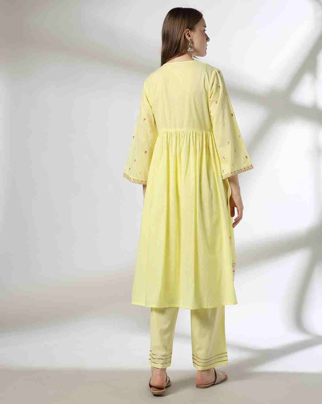 KRITA | Women Embroidered Flared Kurta with Pants|2