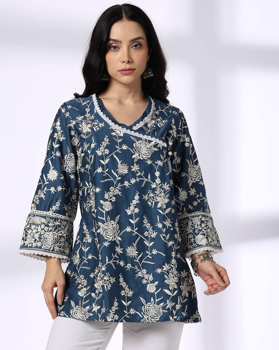 KRITA | Women Embroidered Angrakha Kurta