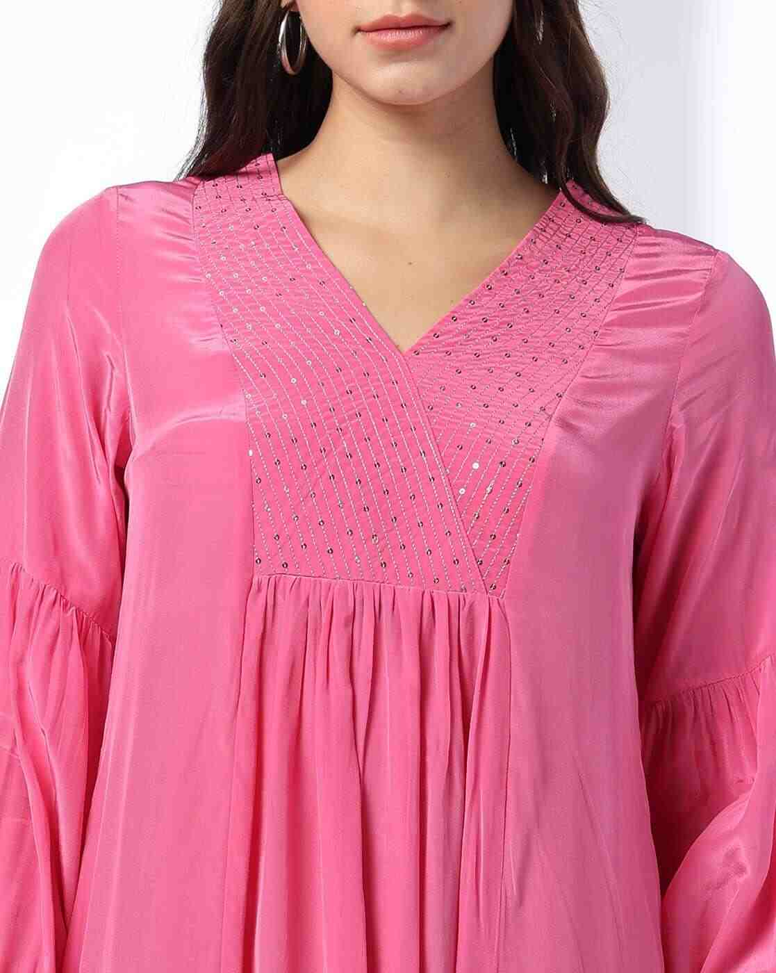 KRITA | Women Sequinned Yoke A-Line Dress|3