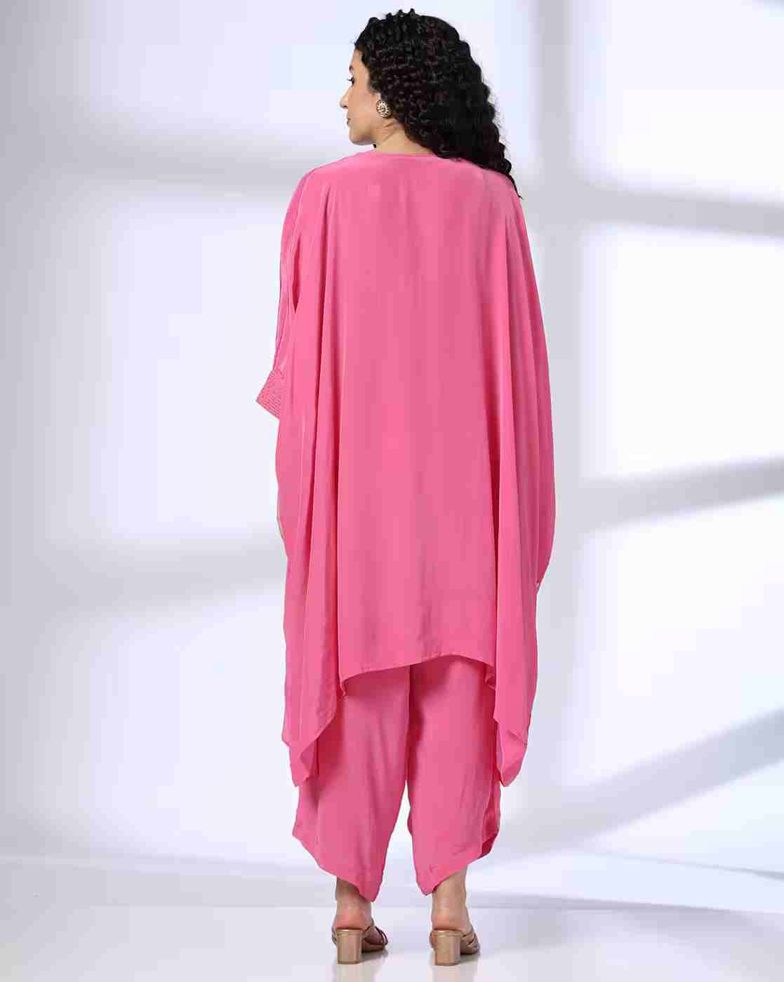 KRITA | Women Embroidered A-line Kaftan Kurta & Pants Set|2