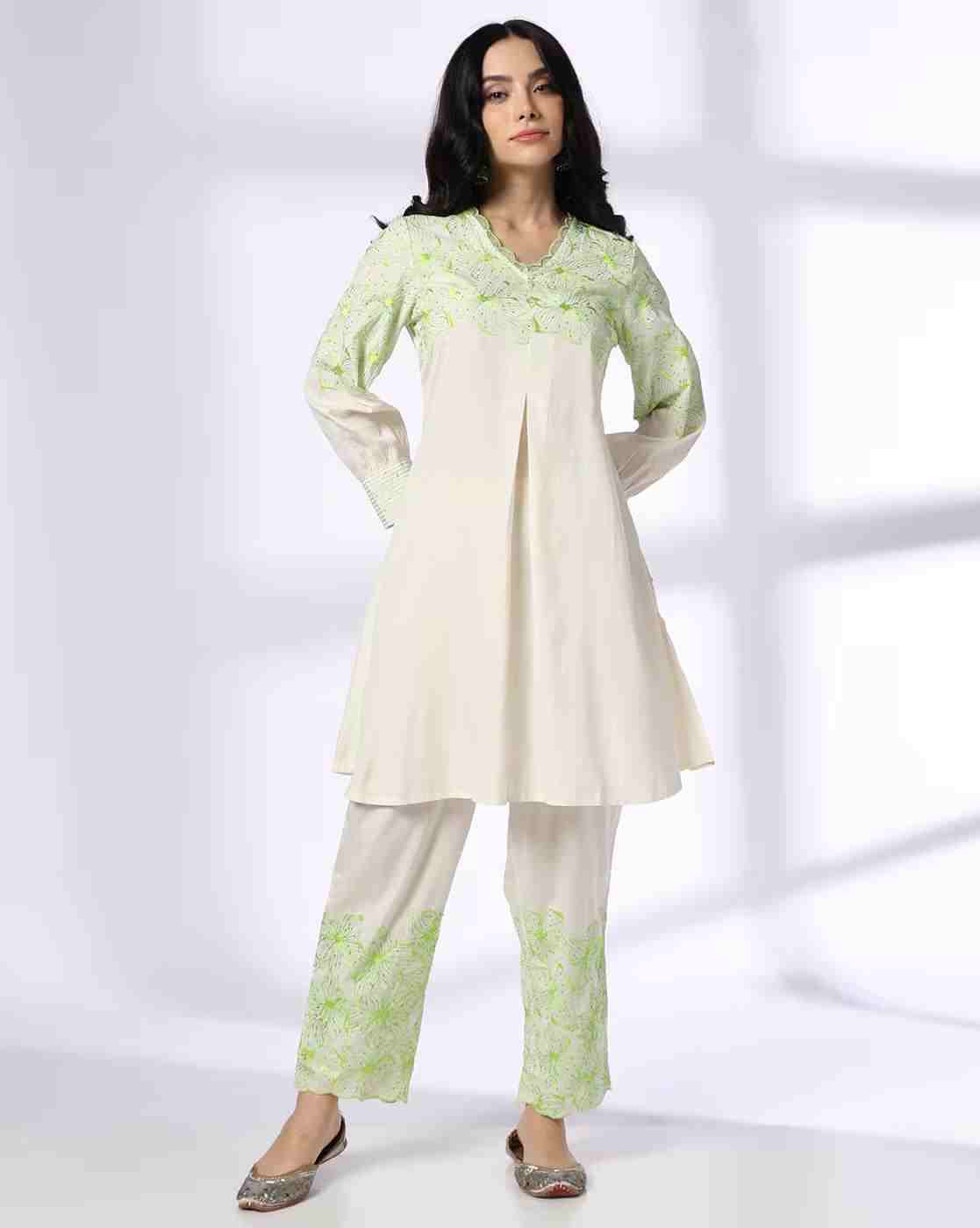 KRITA | Women Embroidered A-Line Kurta & Pants Set