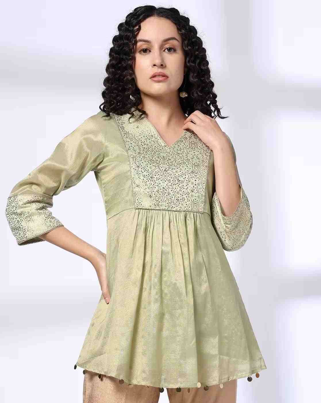 Women Brocade Flared Tunic