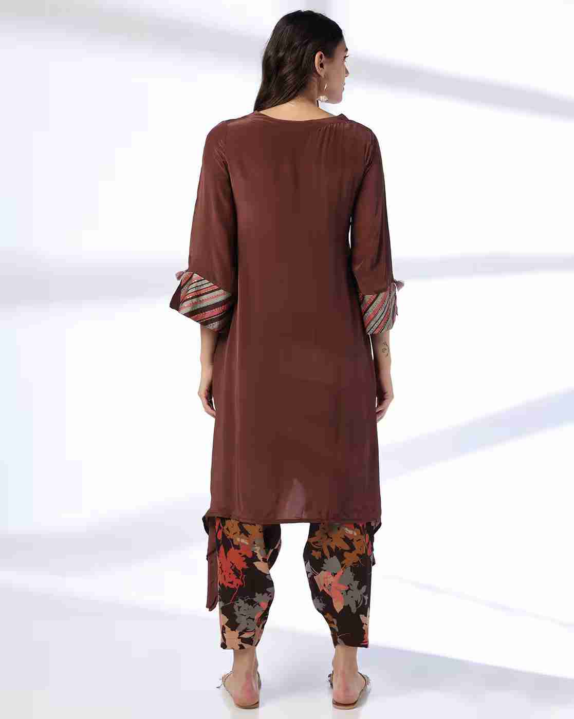 KRITA | Women Chevron Yoke Straight Kurta Set|2