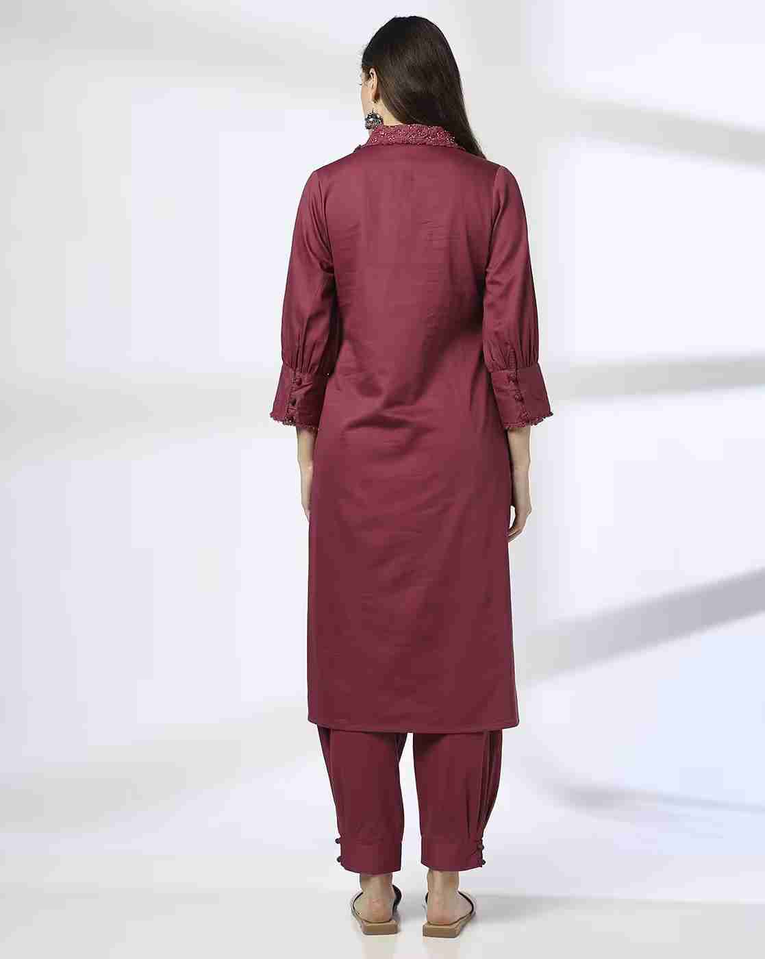 KRITA | Women V-Neck A-Line Kurta with Pants Set|2