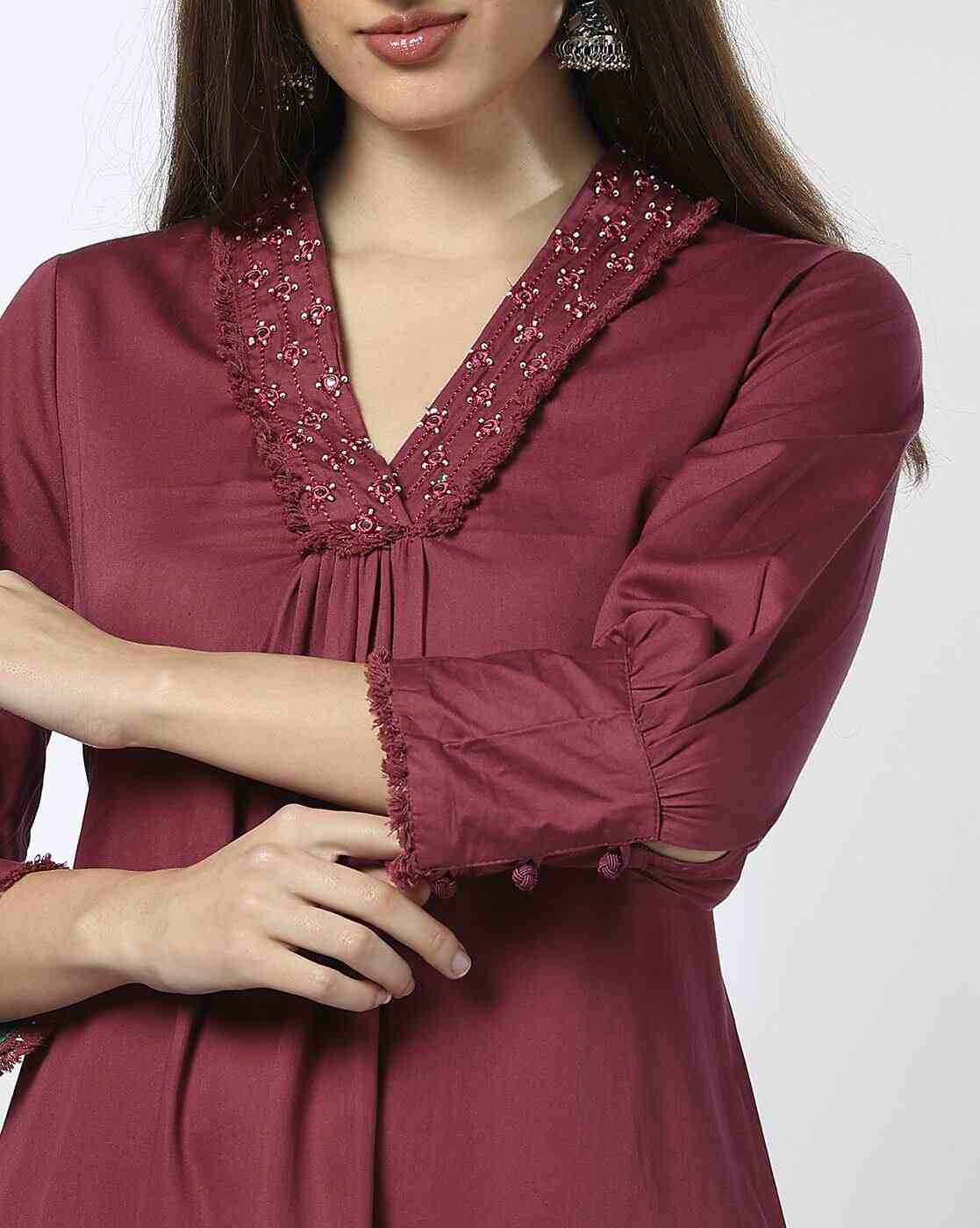 KRITA | Women V-Neck A-Line Kurta with Pants Set|3