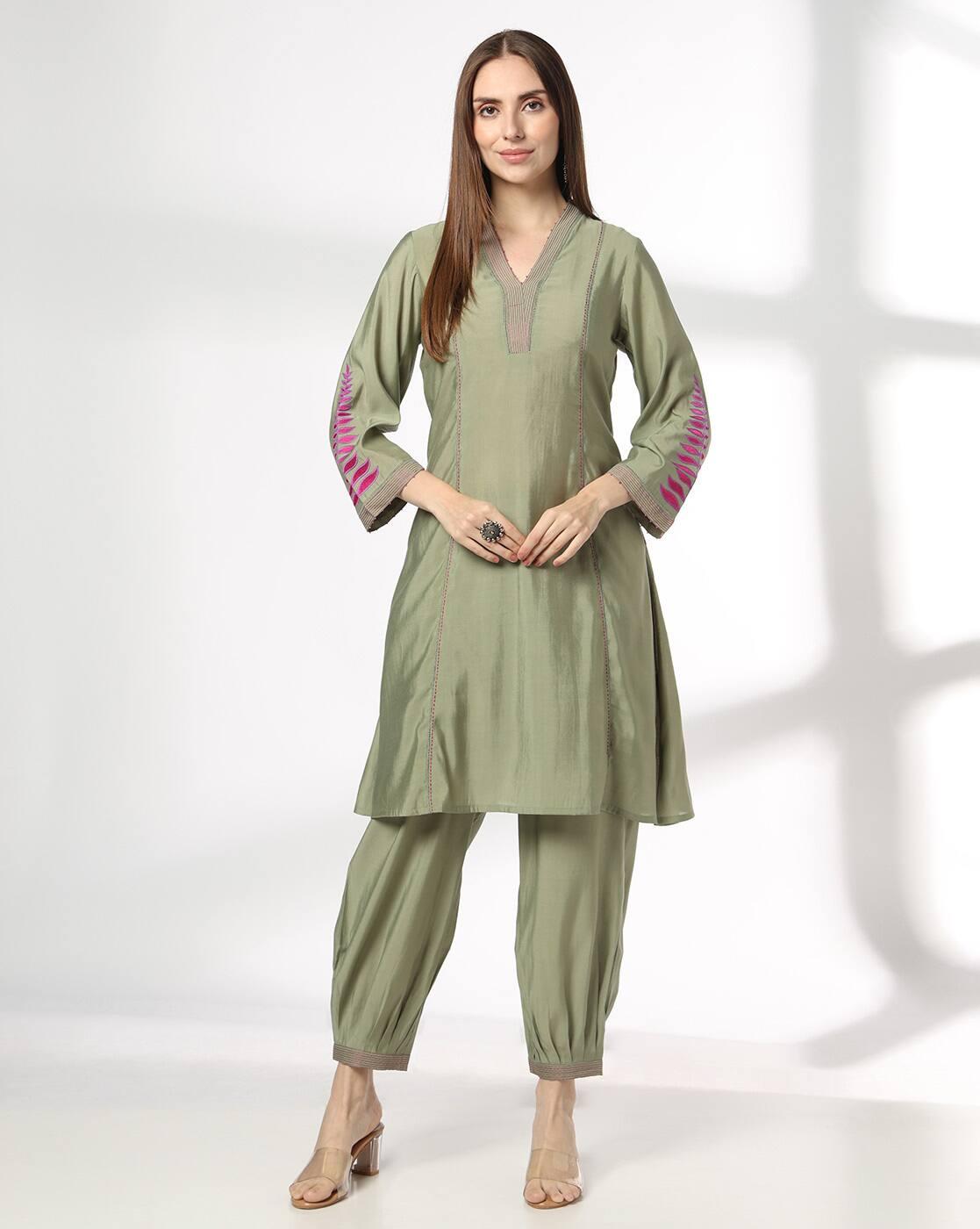 KRITA | Women Floral Print Flared Kurta & Salwar Set|0