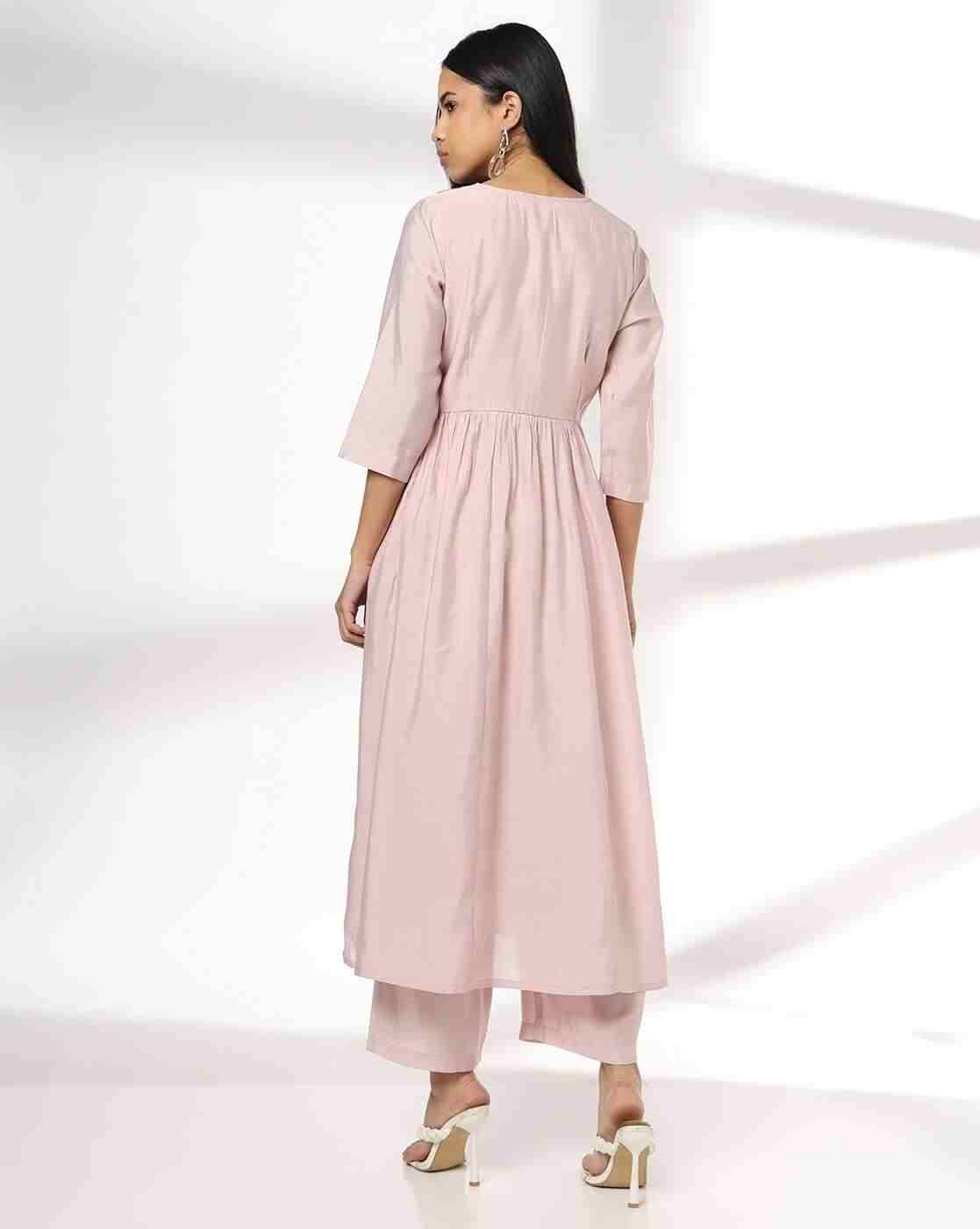 KRITA | Women Embroidered Flared Kurta & Pants Set|2