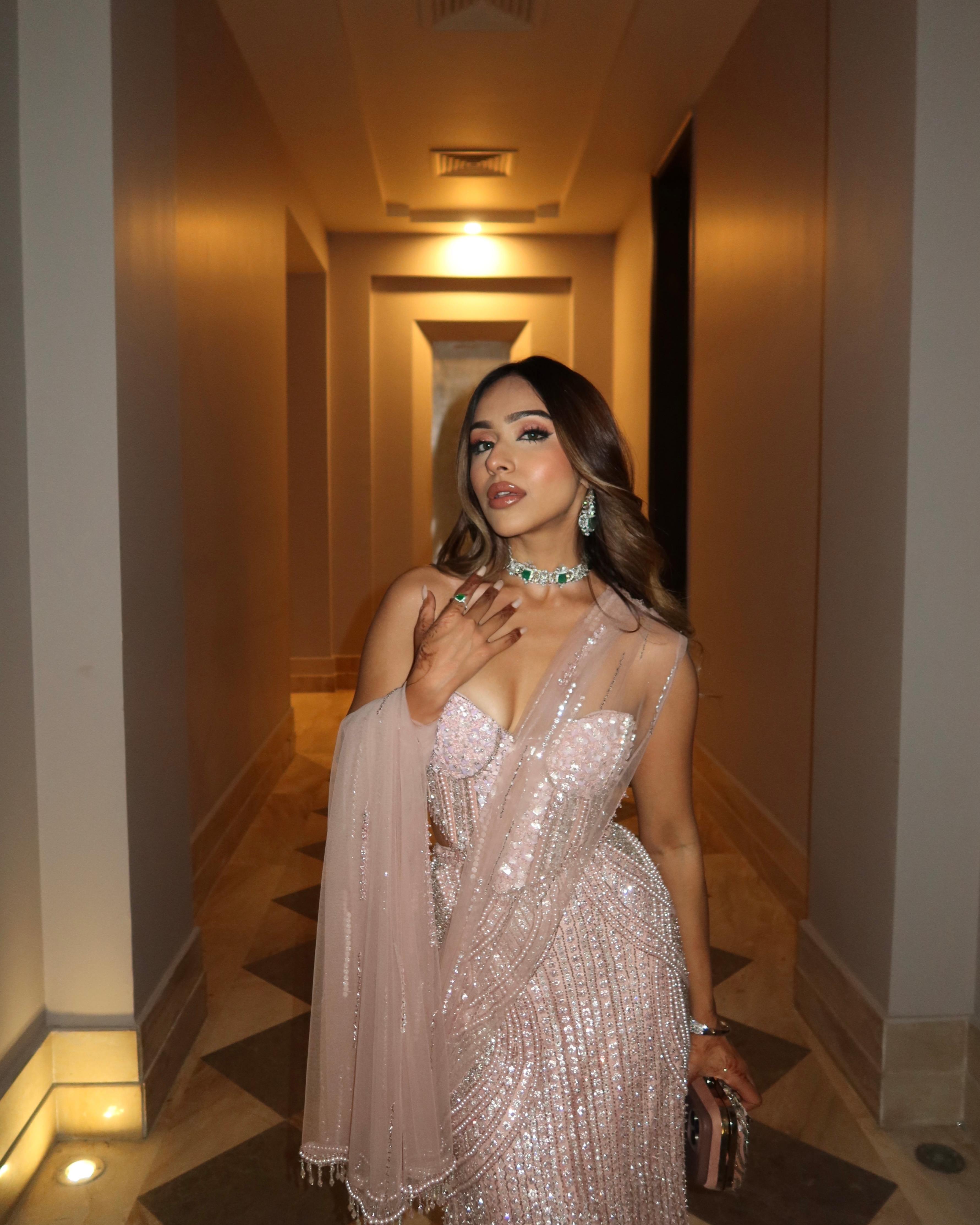 Pink Corset Saree