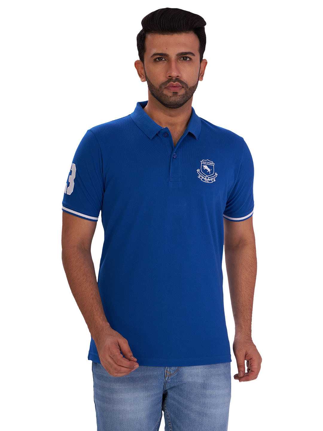 D'cot by Donear Men's Blue Cotton TShirts