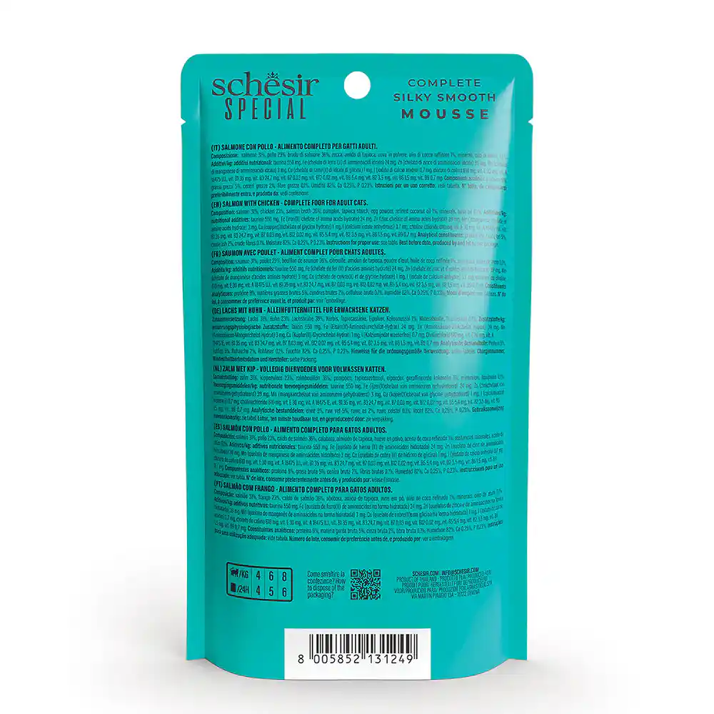 Schesir Cat Mousse Skin & Coat Salmon with Chicken 70 g