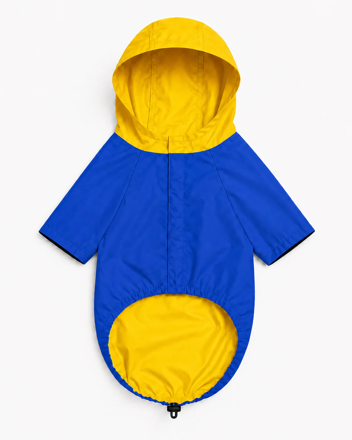 Pawsindia Dog Hooded 360° Raincoat, Navy Blue & Yellow