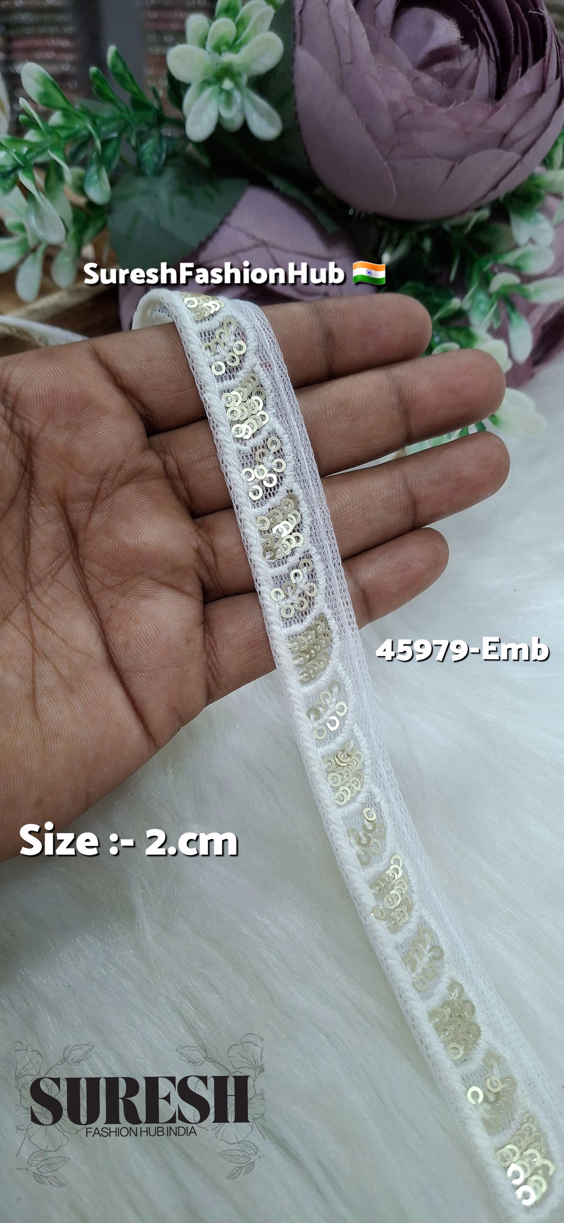 White Tone-on-Tone Net Embroidery Lace