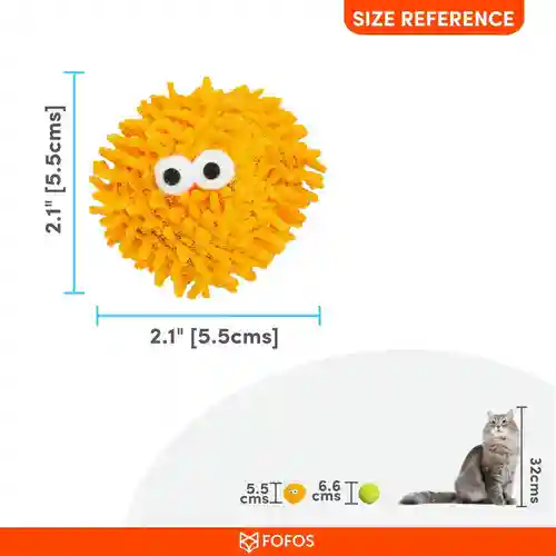 Barkbutler Fofos Geek Ball Chew Toy for Cats (1 Piece, Assorted)