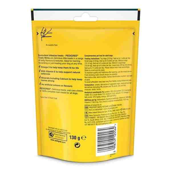 Pedigree Tasty Minis Chewy Cubes with Chicken and Duck Dog Treat - 130 g