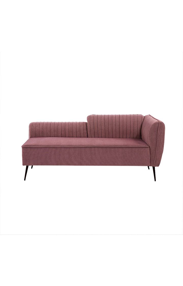 neudot Diva RHS Sofa Chaise Lounger with Black Legs for Living Room|Bedroom|2 Person Sofa|Diwan|Premium Fabric | Solid Wood Frame|2 Seater (Colour : Ceramic Pink (DIY))