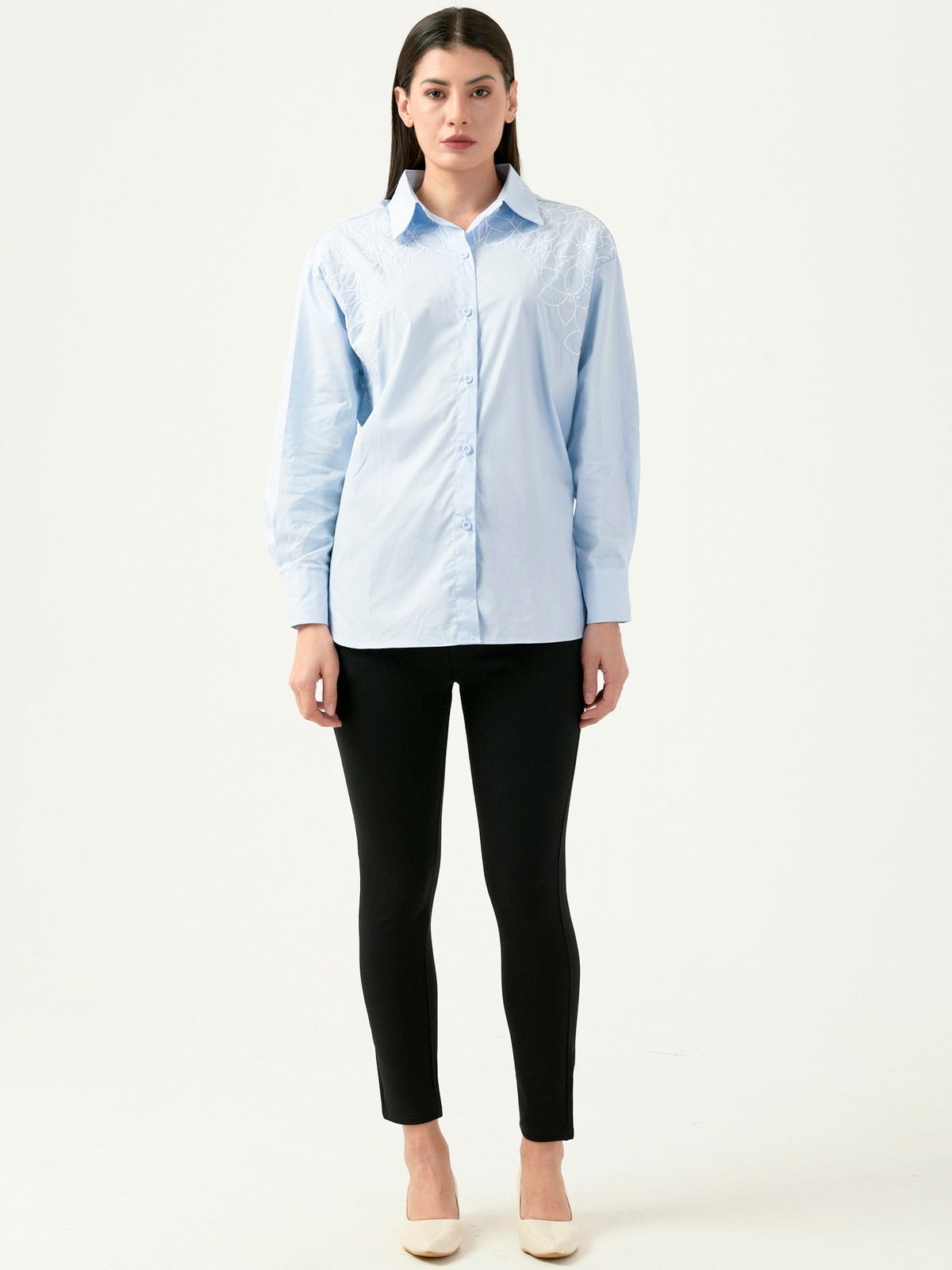 Albion Women Smart Premium Sky Casual Shirt