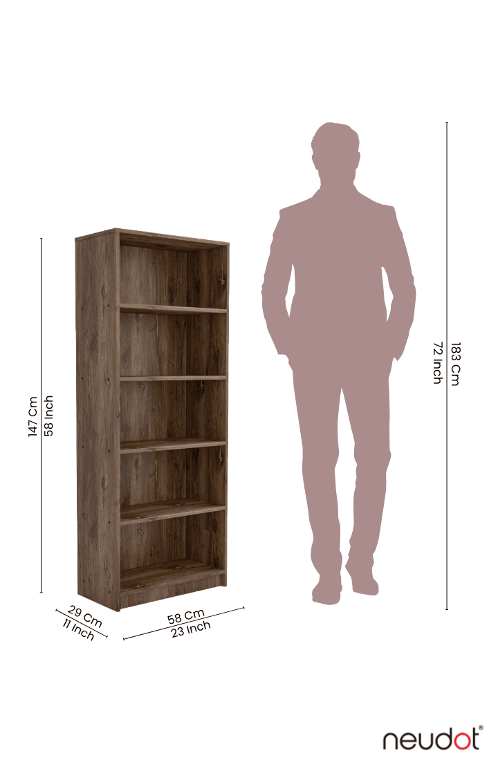 Bravo Bookshelf - Western Oak Finish