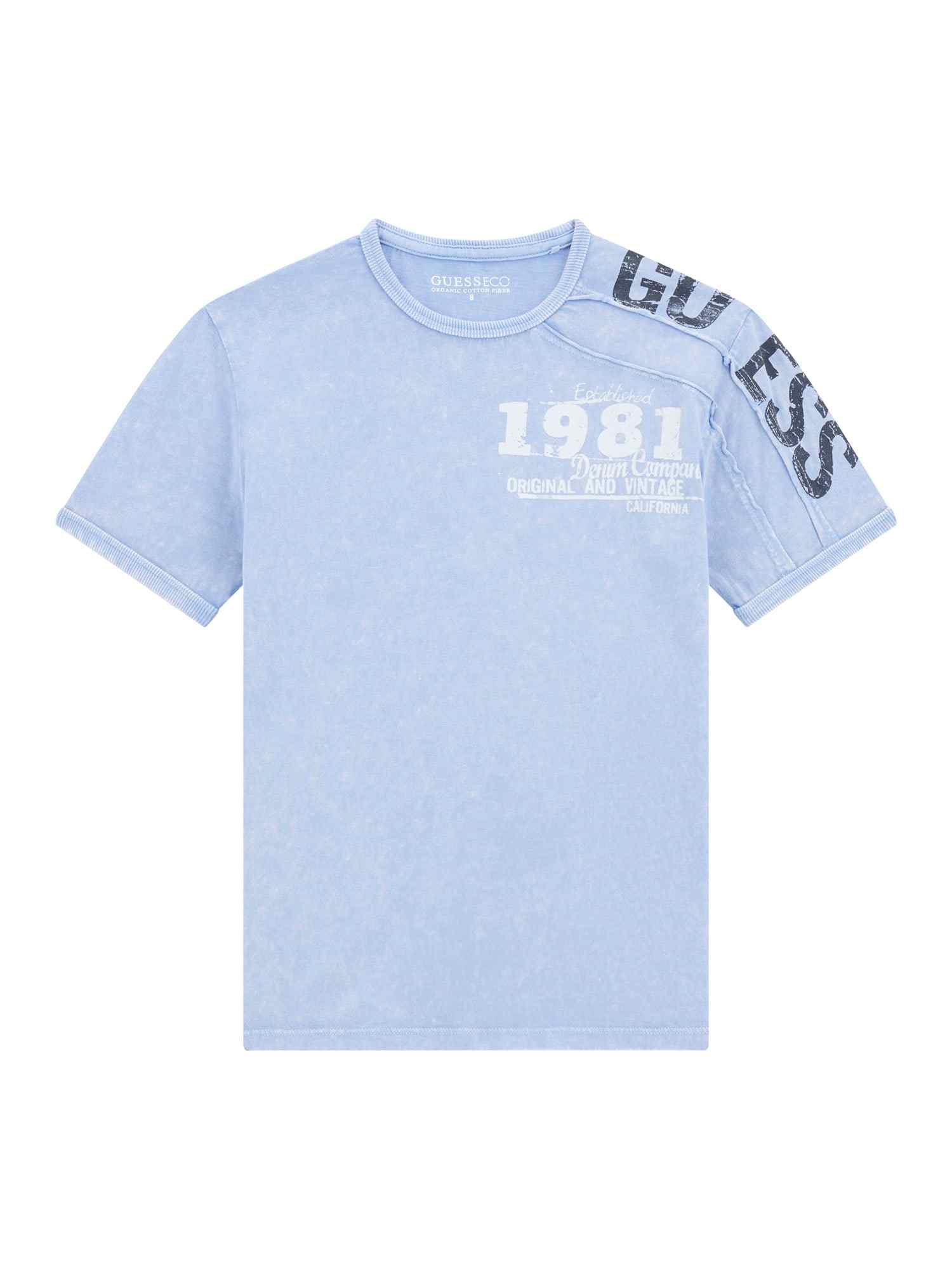 Guess Blue Cotton Print Boys Tshirt