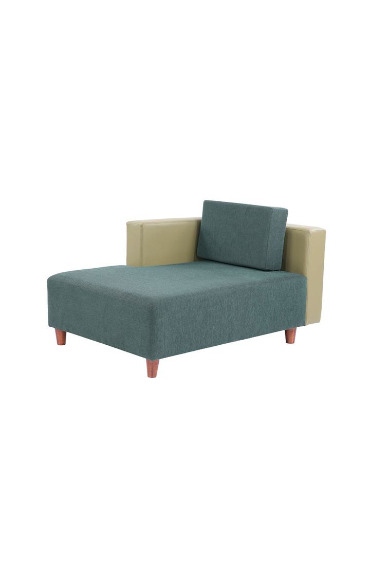 neudot Hailey Duet Fabric 1 Seater RHS Lounger in Castle Green Colour