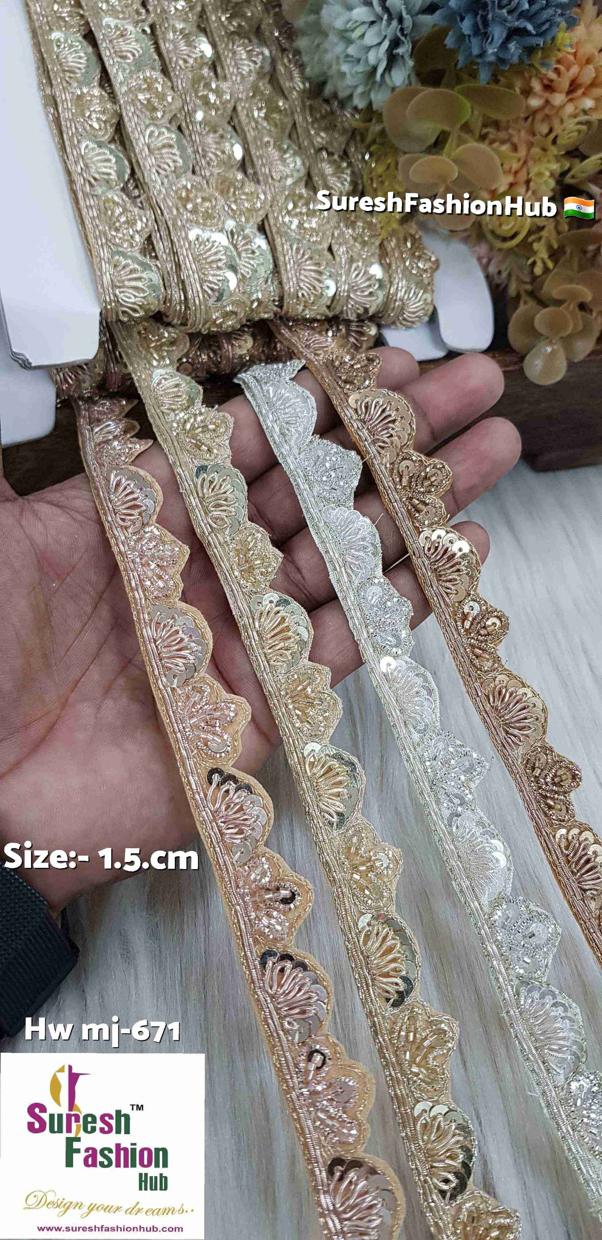 Light Gold Cutwork Handmade Border Lace