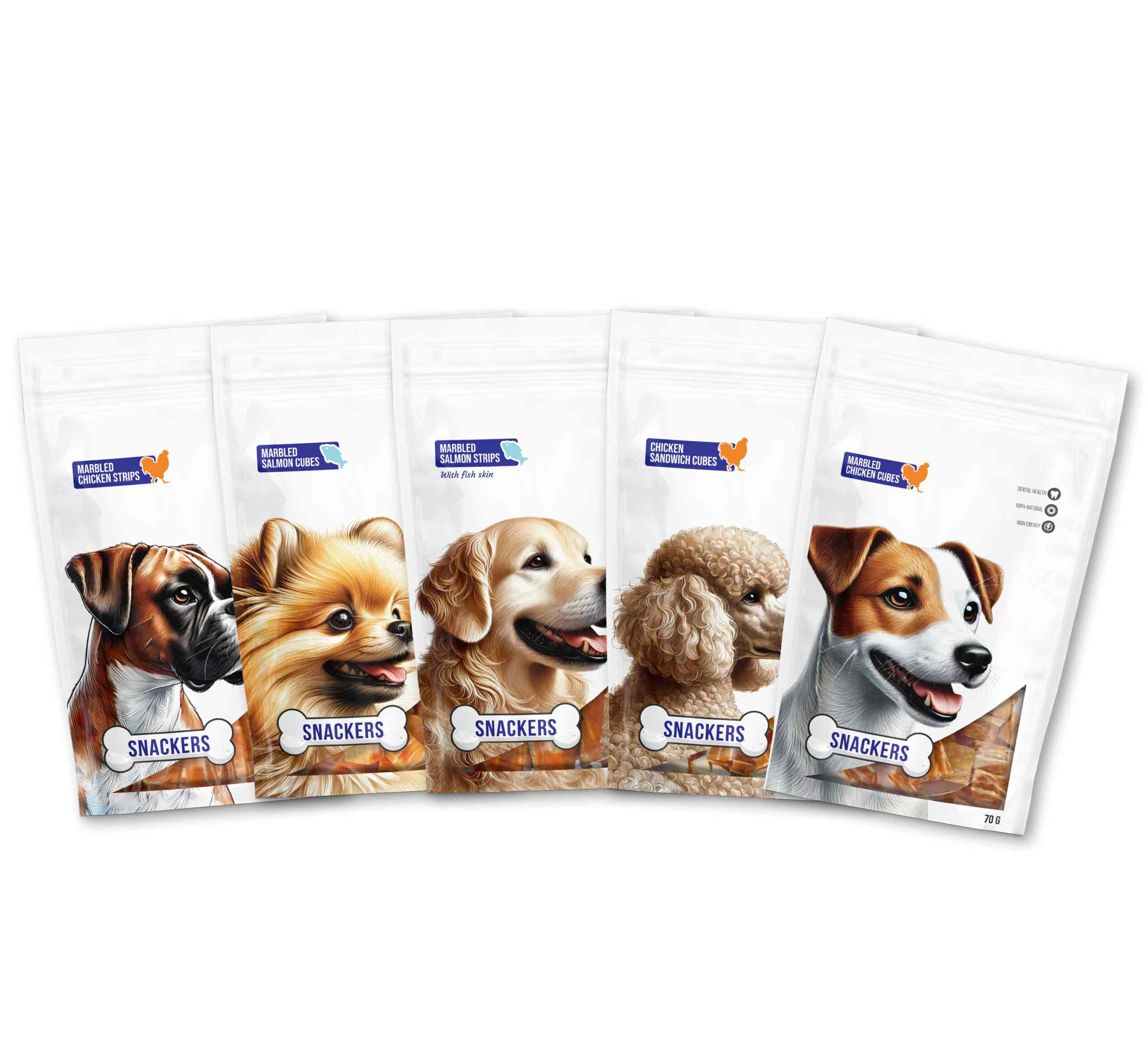 Snackers Skin and Coat Nourishing Treats - Value Bundle - All Breeds and Lifestages - (Pack of 5)